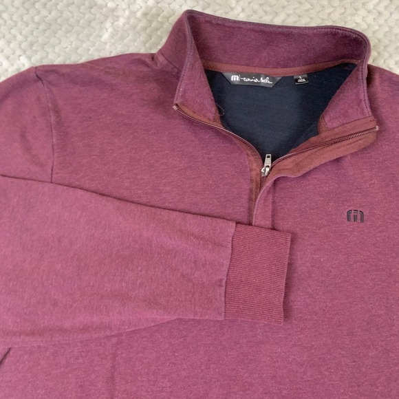 TravisMathew Other - TravisMathew Quarter Zip Pullover Mens L Burgundy Heather Golf Sweater